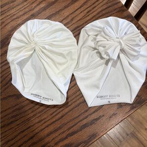 Bunny Knots White Swim Caps